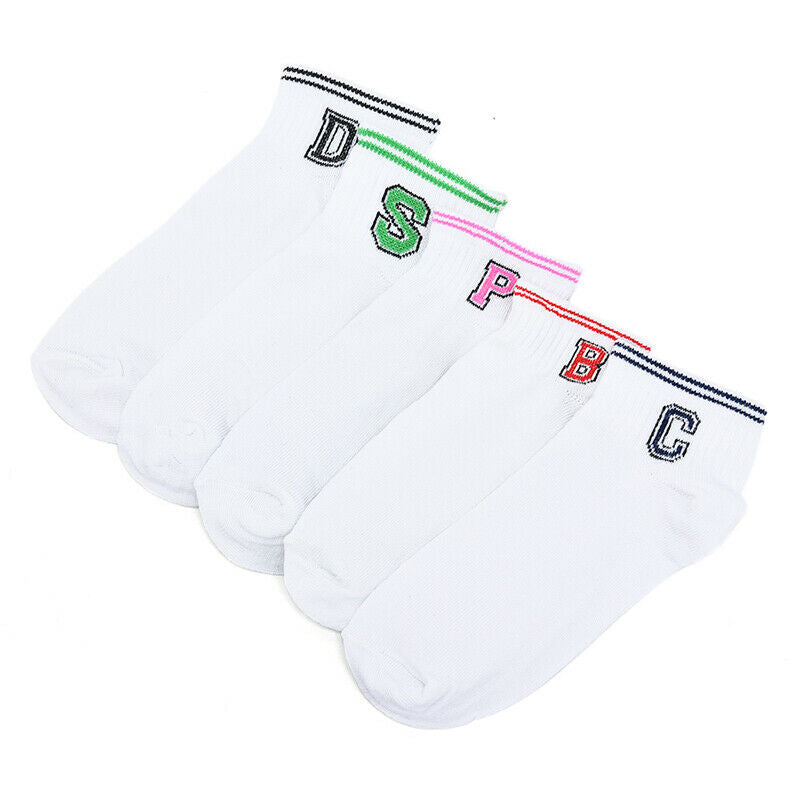 Women Paragraph letter Comfo rtable Cotton Sock Slippers Short Ankle Socks OZ