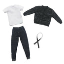 1/6 Simulation Artificial Leather Jacket and Pants T-shirt Suit for 12'' Hot