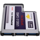 3 Port Hidden Inside USB 3.0 To Express Card 54mm Adapter Converter Chipset J9J6