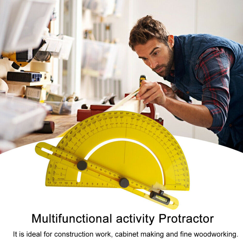 180 Degree Adjustable Protractor Angle Finder Woodworking Measuring Ruler