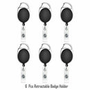 Retractable Badge ID Card Holders with Carabiner Reel Clip (6x) L9K1