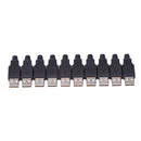 10x USB2.0 Type-A Plug 4-pin Male Adapter Connector jack&Black Plastic Cover SEA