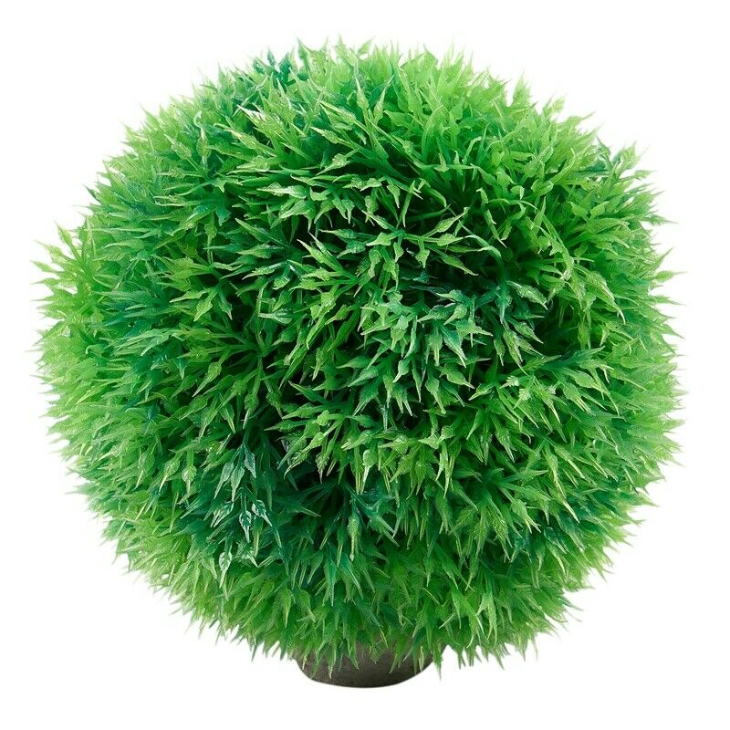 Fish Tank Green Plastic Artificial Grass Ball Plant 5.1" Height