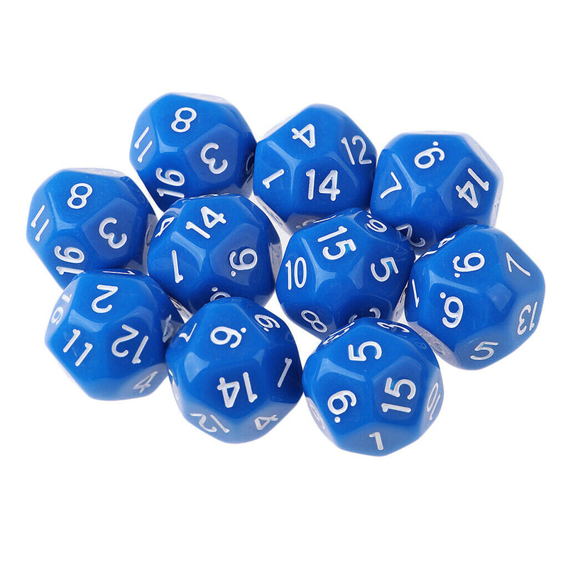 10pcs/set Polyhedral D16 Dice for DND RPG MTG Role Playing Board Game Blue
