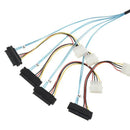 Internal Mini SAS SFF-8643 to (4) 29pin SFF-8482 connectors with SATA Power