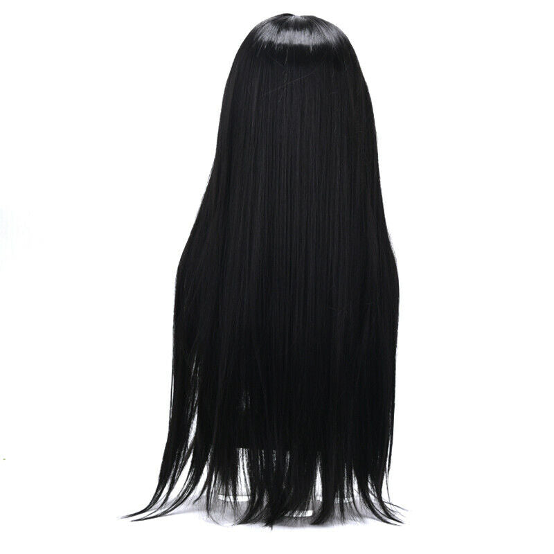Natural Hair Wig Straight Heat Resistant Synthetic Lace Front Wigs Black Co BX
