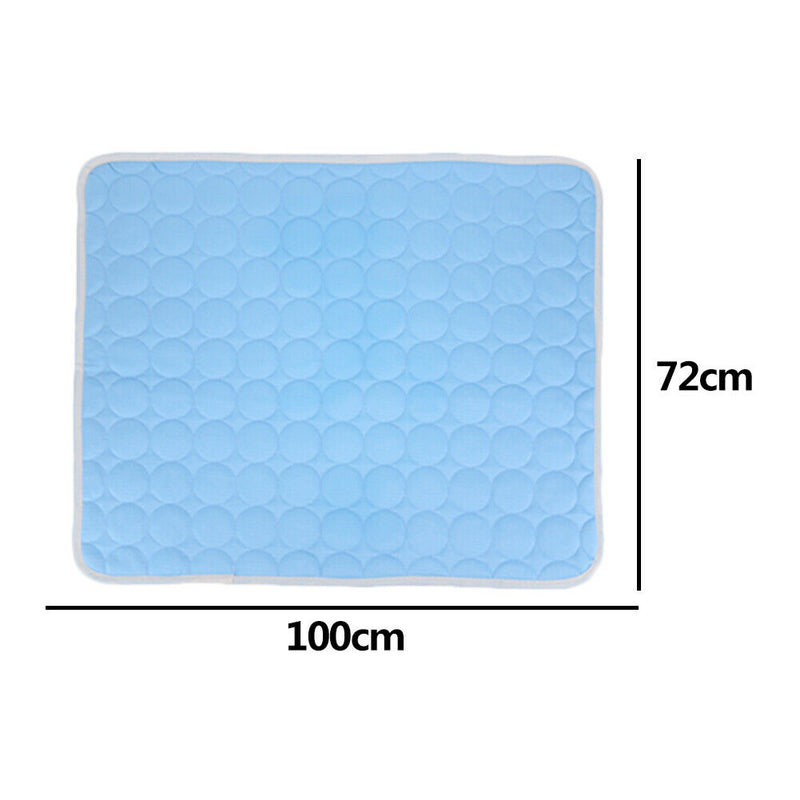 Summer Pet Cooling Ice Mat Cat Dog Sleeping Blanket Cushion (Sky Blue XL) A