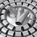 10mm Hose Spiral Computer Cable Cover Grey 9.8 ft with Clip W4D3