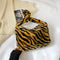 Animal Pattern Shoulder Underarm Bag Women Plush Top-handle Handbag (3)