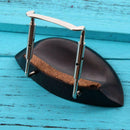 Ebony Wood Fiddle Chin Rest Chinrest with Cork for 4/4 Size Violin Parts A