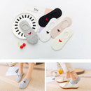 Leisure Minimalist Shallow Mouth Solid Color Short Sock Love Pattern Breath