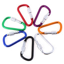 2pcs Random Aluminum Carabiner D-Ring Key Chain Clip Outdoor Hook BuckleJ 3C
