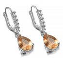 Polished Women Morganite Sapphire Wedding Party Jewelry Drop Dangle Earrings New