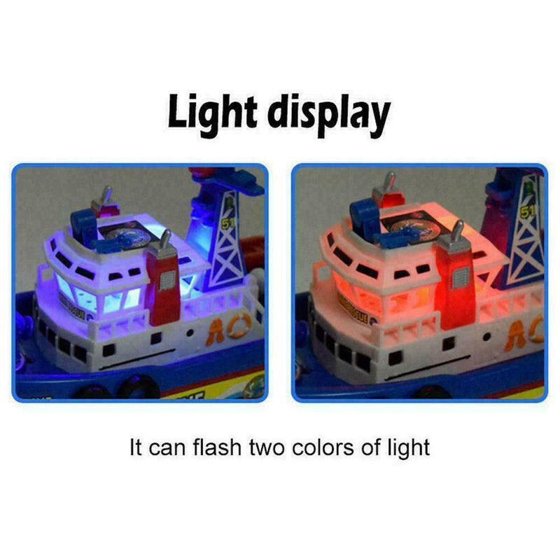 1*Electric Fire Boat Kids Bath Toys LED Flashing Light Up W/ UK Music U6F6