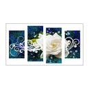 White Rose 5D DIY Full Drill Diamond Painting 4-pictures Combination Kits