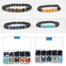 130 Pcs Round Loose Beads Mixed Energy Stone Power for Jewelry Making Craft