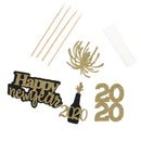 4pcs Cake Topper Happy New Year 2020 Champagne Fireworks Cake Inserts  OZ