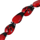 20Pcs Ladybug Lampwork Glass Spacer Beads Red 15x10mm