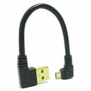 90 degree Right Angle Micro USB to Left Angle USB A Male A5D6 Cable Charge O8Z3