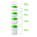 Removable Handle Keep Fresh Twisting Lock Storage Jar Four Containers Easy Clean
