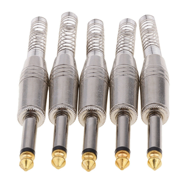 5Pack 1/4" Male 6.35mm Audio Cable Amplifier Connector Mono Connector