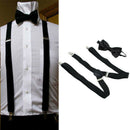 Adjustable Suspender and Bow Tie Sets for Tuxedo Wedding Suit Unisex BKG