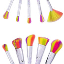 10pcs Spiral Pattern Colorful Makeup Brush Set Foundation Blusher Face Powd
