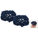 2 Pcs Navy Blue Elastic Band Meshy Net Bun Cover Hairnets for Women F1S1