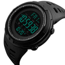 1251 Mens Digital Sports Watch Waterproof Stopwatch Countdown Black