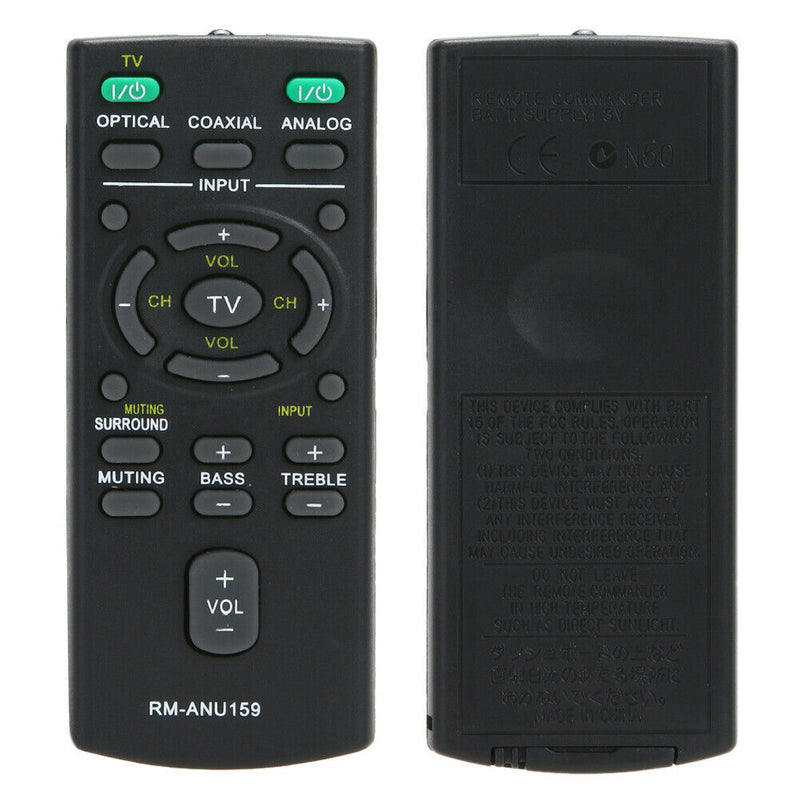 New Replacement Remote RM-ANU159 For Sony Sound Bar HT-CT60 /C SA-CT60 SS-W