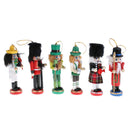 6Pcs 12cm Wooden Nutcracker Handcraft Walnut Puppets Christmas Decor Gifts