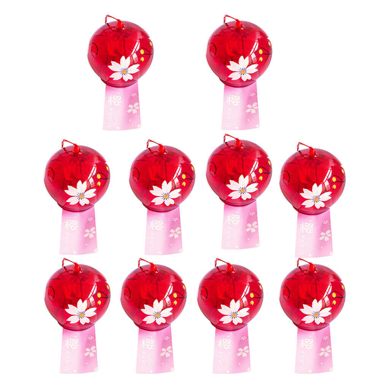 10Pcs Japanese Glass Wind Chimes Art Decor Wind Bells for Home Window Decor