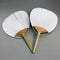 20pcs Pure white bamboo handle blank calligraphy painting blank group fan f Y3E4