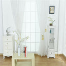 Floral Textured Grommet Sheer Curtain Window Voile Panel 39inchx98inch White
