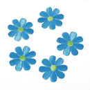 10 x Blue Embroidered Floral Neckline Collar Trim Clothes Sewing Applique