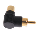 Mini RCA 90 Right Angle Male To Female Phono Adapter