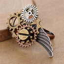 2Pcs Steampunk Gears Finger Ring Clockwork Ring band Adjustable Jewelry for
