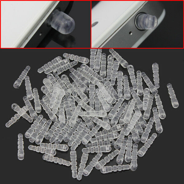 100 X Portable Clear Dustproof Plastic Anti Dust Plug Stopper For Cellphone 3.5m