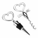 Set Bottle Opener Corkscrews bottle of red wine and bottle stopper heart sh U6Y5