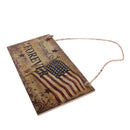 Patriotic Hanging Wooden Plaque Sign Stars and Stripes FOREVER Home Decor