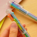 Multi Color 6 in 1 Colorful Ballpoint Pen Ball Point Pens Kids School Office NEW