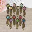 Dried flower design retro metal bookmark document book mark statione random. FT