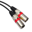 3Pin XLR Female to Dual 2 Male Y Splitter 30cm Adapter Cable Wire (Red) A