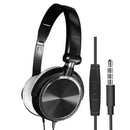 Wired Computer Headset Stereo Heavy Bass Earphones Over Ear Black with Mic