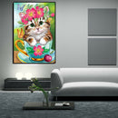 5D DIY Diamond Painting Teacup Cat Cross Stitch Embroidery Mosaic Kit Decor
