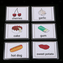 80Pcs English Sight Word Flash Cards Food Pictures for Kids Early Education=