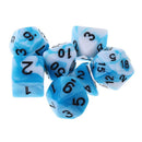 7PCS Polyhedral Dice for  DND Dice Party Game Blue White