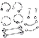 Wholesale Lots 85pcs Tongue Lip Belly Navel Eyebrow Rings Body Piercing Jewelry