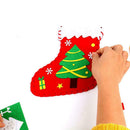 Fabric Random Xmas Sock Bag Kindergarten Handmade Pendant Home Party Decor Child