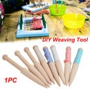 1PC DIY Weaving Tool Wood Woven Sweater Scarf Tapestry Bobbin Crochet Hook 3C
